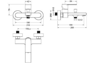 Смеситель для ванны Aquatek Лира AQ1440CR